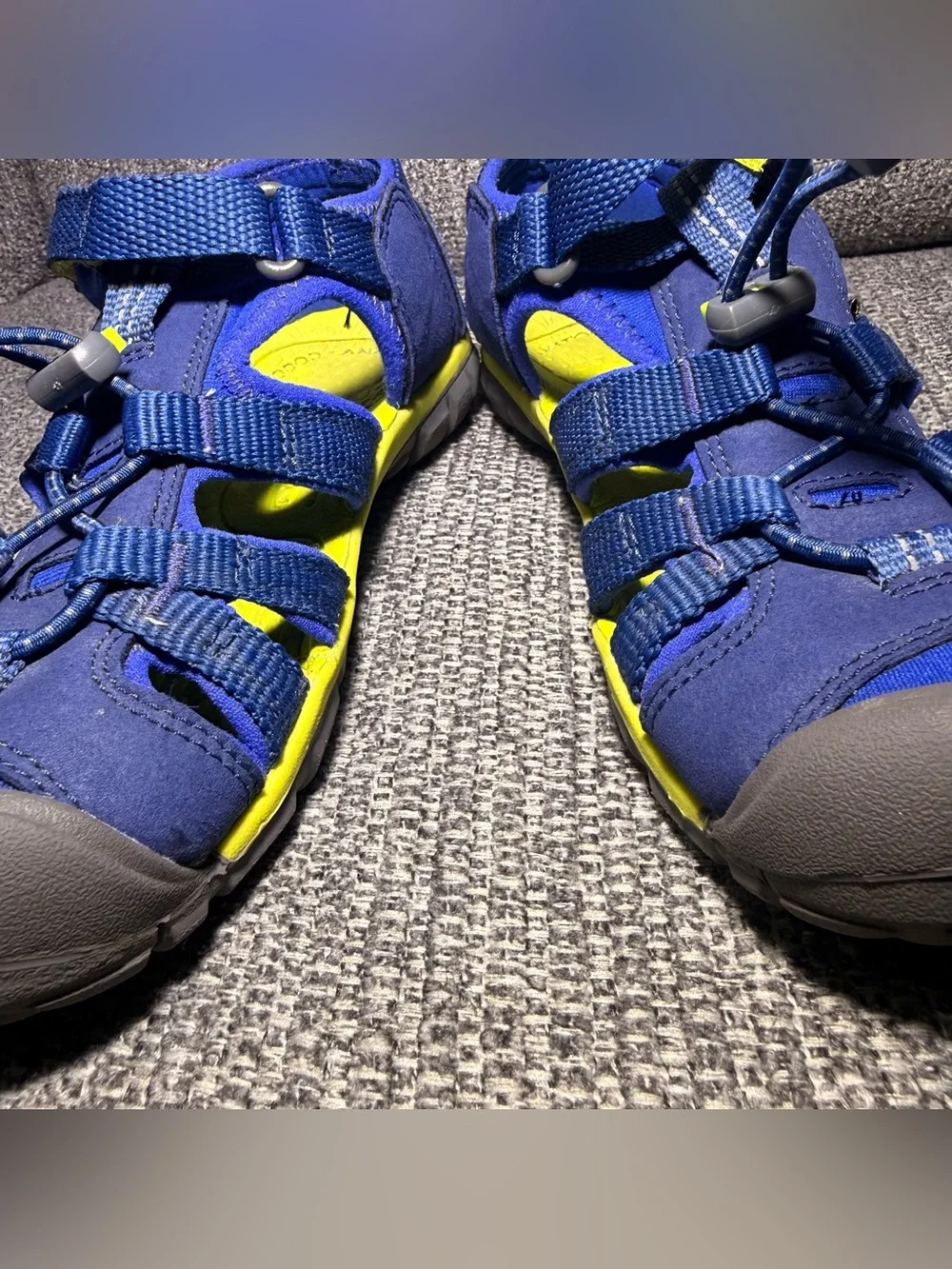 KEEN Kids' Seacamp II CNX sandals hiking Blue Depths / Chartreuse size 13